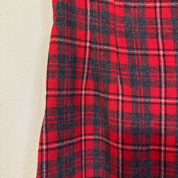 Vintage Handmade Wool Plaid Pencil Dress - Picture 2 of 4